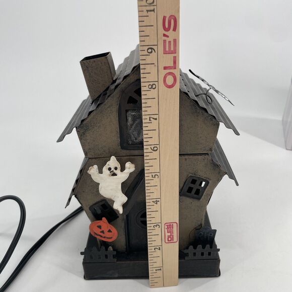 Scentsy Manic Mansion Lighted Haunted House Wax Warmer Ghost Bat BOX #55868 WORK - Picture 10 of 10
